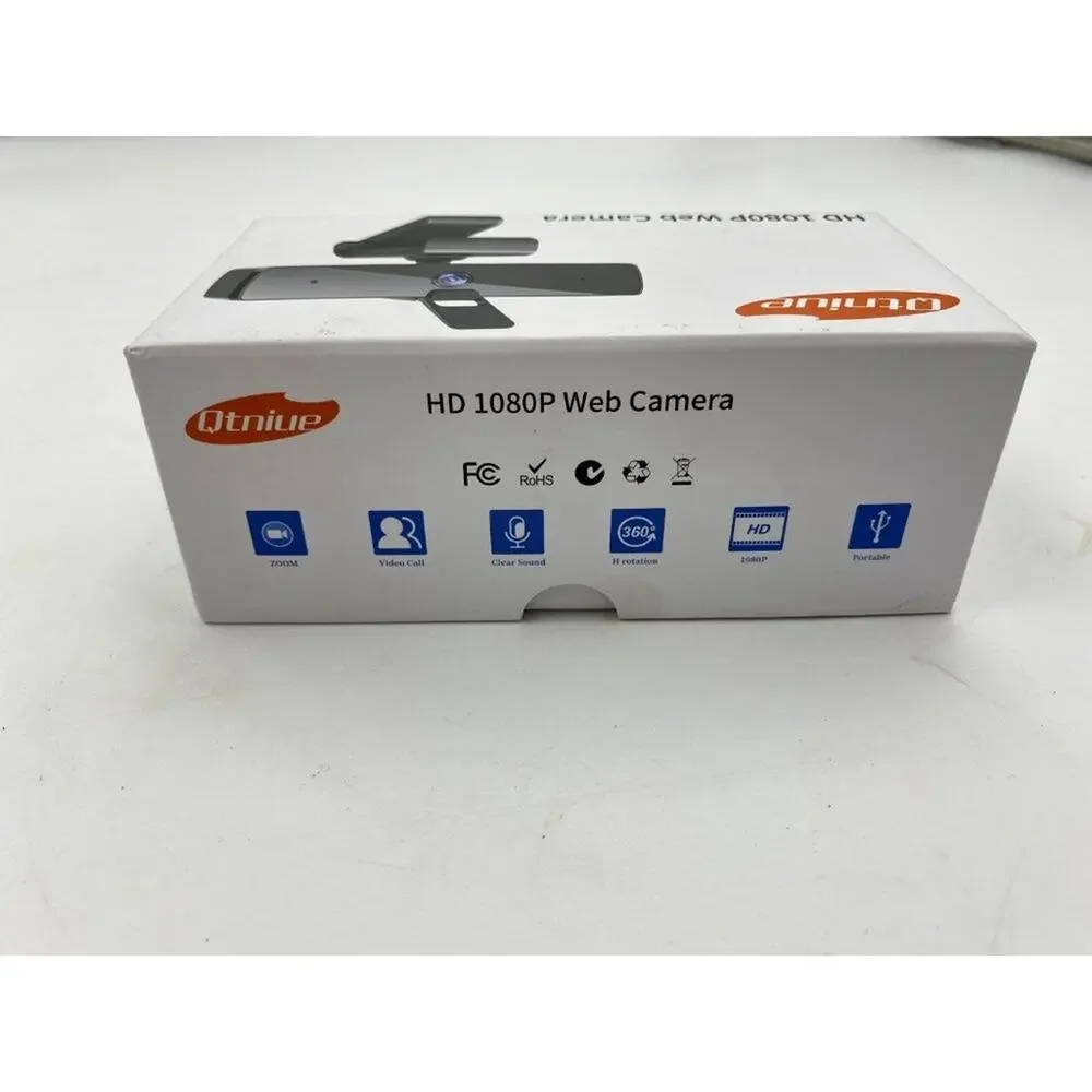 Qtniue FHD Webcam 1080p, Desktop or Laptop and Smart TV Webcam with Microphone